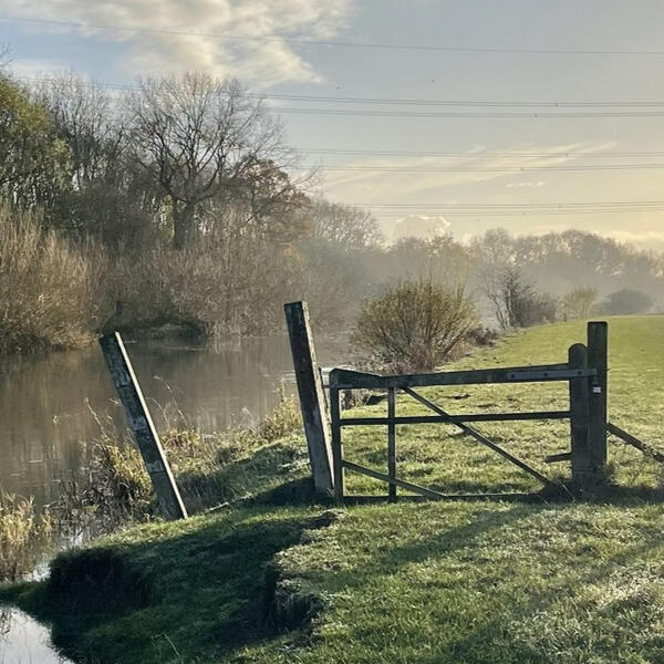 stile next to river